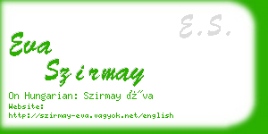 eva szirmay business card